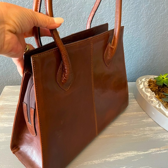 Authentic The Trend Italian brown leather tote. - Picture 9 of 16